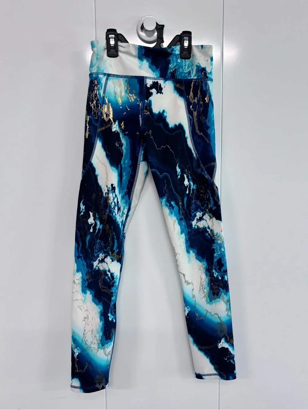 Old Navy Active Girl's Turquoise Gold High-Rise Powersoft Large Ankle Leggings